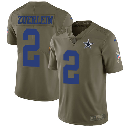 Dallas Cowboys #2 Greg Zuerlein Olive Men's Stitched Limited 2017 Salute To Service Jersey Men's