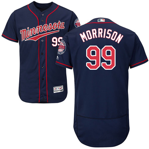 Minnesota Twins #99 Logan Morrison Navy Blue Flexbase Authentic Collection Stitched Jersey Men's