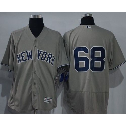 New York Yankees #68 Dellin Betances Grey Flexbase Authentic Collection Stitched Jersey Men's