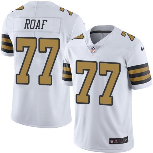 New Orleans Saints #77 Willie Roaf White Men's Stitched Limited Rush Jersey Men's