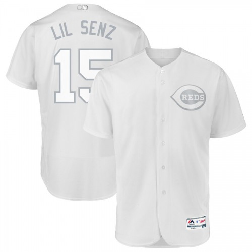Cincinnati Cincinnati Reds #15 Nick Senzel Lil Senz Majestic 2019 Players' Weekend Flex Base Authentic Player Jersey White Men's
