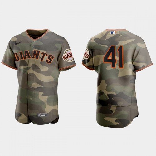 San Francisco San Francisco Giants #41 Wilmer Flores Men's 2021 Armed Forces Day Authentic Jersey -Camo Men's