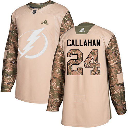 Adidas Tampa Bay Lightning #24 Ryan Callahan Camo Authentic 2017 Veterans Day Stitched Youth Jersey Youth