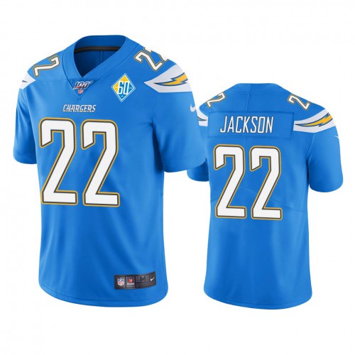Los Angeles Los Angeles Chargers #22 Justin Jackson Light Blue 60th Anniversary Vapor Limited Jersey Men's