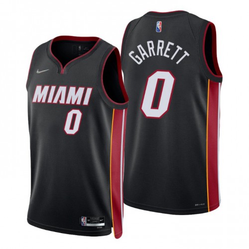 Miami Heat #0 Marcus Garrett Black Mens 2021-22 75th Anniversary Diamond Swingman Jersey - Icon Edition Mens