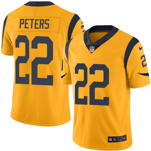 Los Angeles Rams #22 Marcus Peters Gold Men's Stitched Limited Rush Jersey Men's