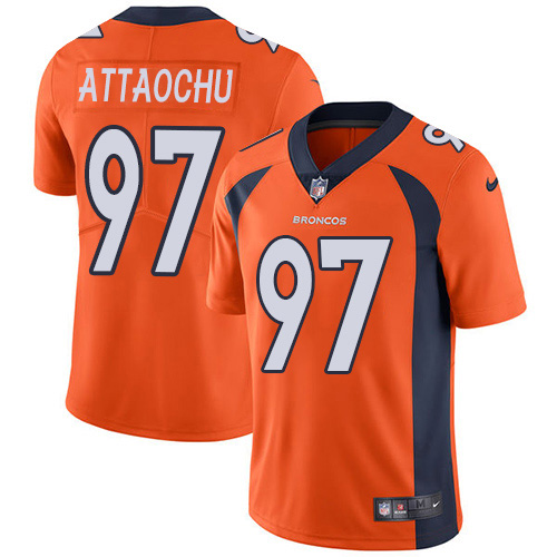 Denver Broncos #97 Jeremiah Attaochu Orange Team Color Men's Stitched Vapor Untouchable Limited Jersey Men's