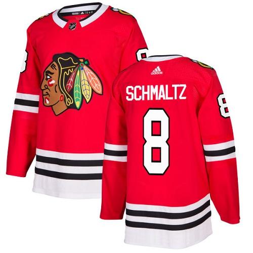 Adidas Chicago Blackhawks #8 Nick Schmaltz Red Home Authentic Stitched Jersey Men's