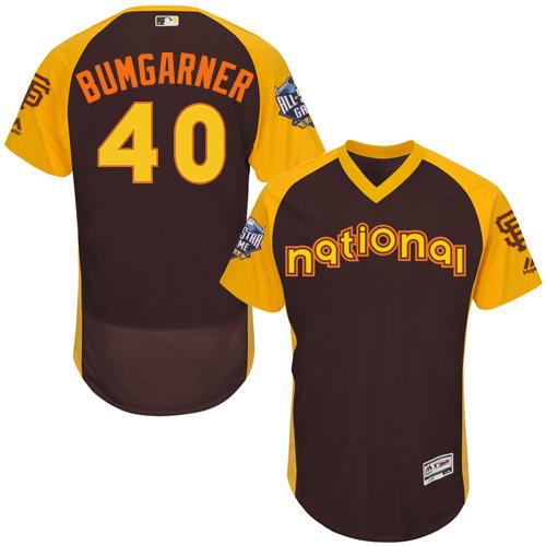 San Francisco Giants #40 Madison Bumgarner Brown Flexbase Authentic Collection 2016 All-Star National League Stitched Jersey Men's