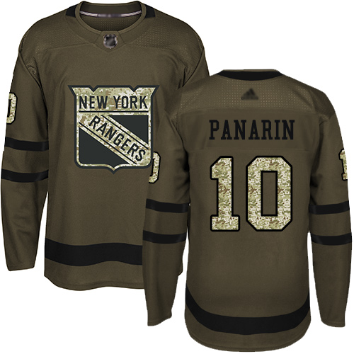 Adidas New York Rangers #10 Artemi Panarin Green Salute to Service Stitched Youth Jersey Youth