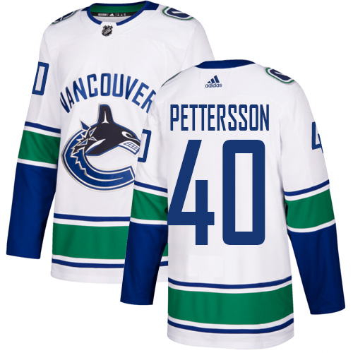 Adidas Vancouver Canucks #40 Elias Pettersson White Road Authentic Youth Stitched Jersey Youth