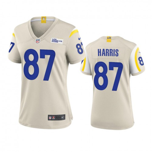 Los Angeles Los Angeles Rams #87 Jacob Harris Women's Game Jersey - Bone Womens