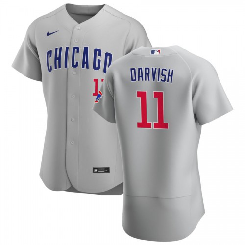 Chicago Chicago Cubs #11 Yu Darvish Men's Gray Road 2020 Authentic Team Jersey Men's