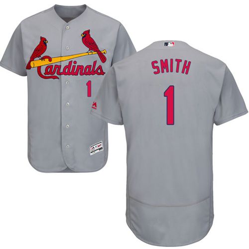 St.Louis Cardinals #1 Ozzie Smith Grey Flexbase Authentic Collection Stitched Jersey Men's