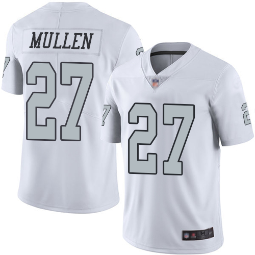 Las Vegas Raiders #27 Trayvon Mullen White Men's Stitched Limited Rush Jersey Men's