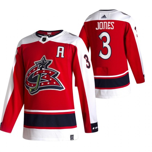 Columbus Columbus Blue Jackets #3 Seth Jones Red Men's Adidas 2020-21 Reverse Retro Alternate Jersey Men's