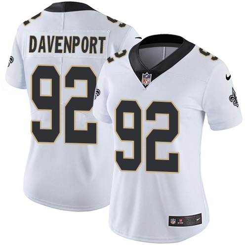 New Orleans Saints #92 Marcus Davenport White Women's Stitched Vapor Untouchable Limited Jersey Womens