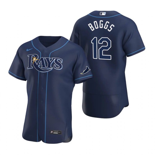 Tampa Bay Tampa Bay Rays #12 Wade Boggs Men's Navy Alternate 2020 Authentic Team Jersey Men's