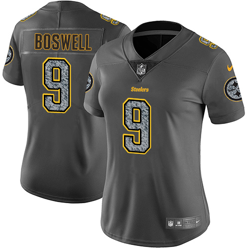 Pittsburgh Steelers #9 Chris Boswell Gray Static Women's Stitched Vapor Untouchable Limited Jersey Womens