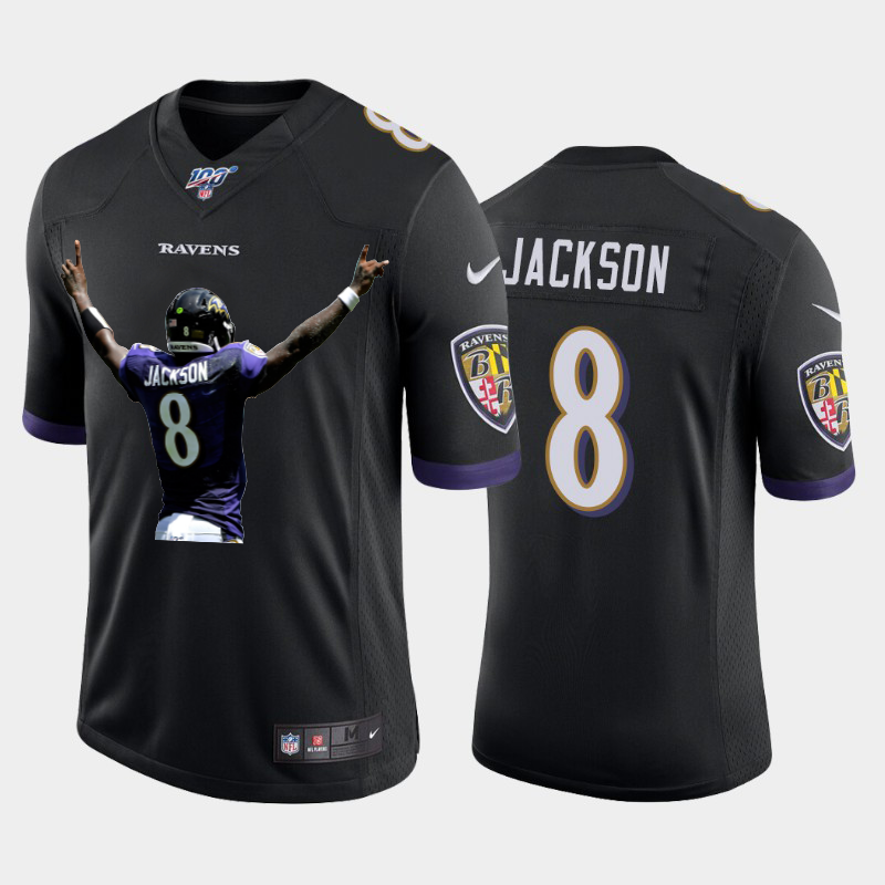 Baltimore Ravens #8 Lamar Jackson Team Hero 3 Vapor Limited 100 Jersey Black