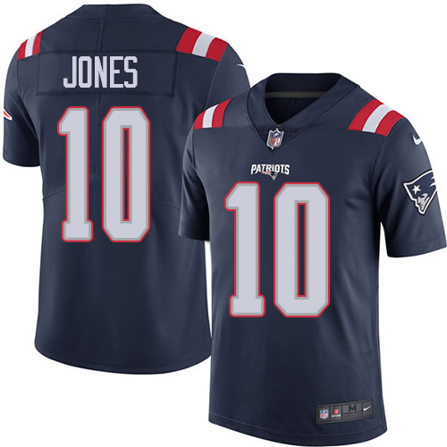 Patriots #10 Mac Jones Navy Blue Youth Stitched Limited Rush Jersey