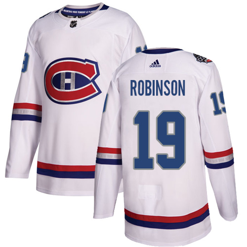 Adidas Montreal Canadiens #19 Larry Robinson White Authentic 2017 100 Classic Stitched Jersey Men's