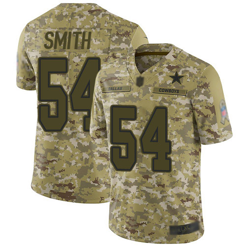 Dallas Cowboys #54 Jaylon Smith Camo Men's Stitched Limited 2018 Salute To Service Jersey Men's