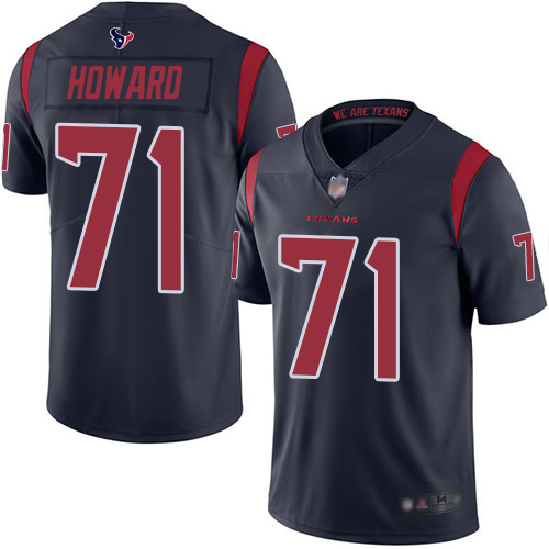 Houston Texans #71 Tytus Howard Navy Blue Men's Stitched Limited Rush Jersey Men's