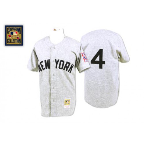 Mitchell And Ness 1939 New York Yankees #4 Lou Gehrig Grey Stitched Jersey Men's