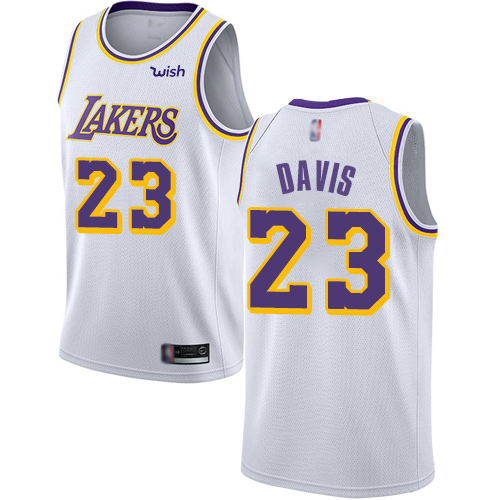 Los Angeles Lakers #23 Anthony Davis White Youth Swingman Association Edition Jersey Youth