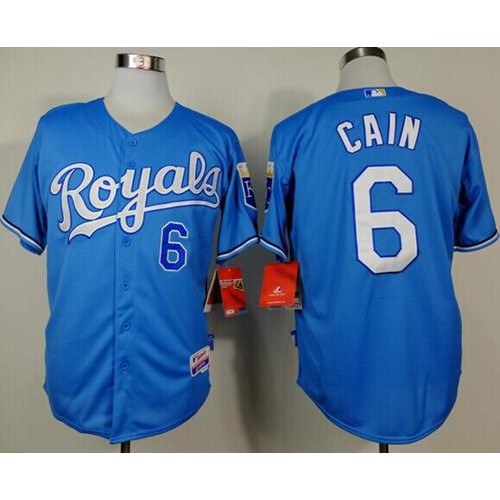 Kansas City Royals #6 Lorenzo Cain Light Blue Alternate Cool Base Stitched Jersey Men's