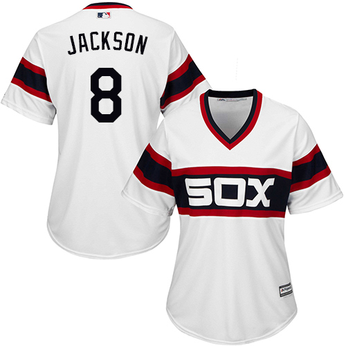 Chicago White Sox #8 Bo Jackson White Alternate Home Women's Stitched Jersey Womens