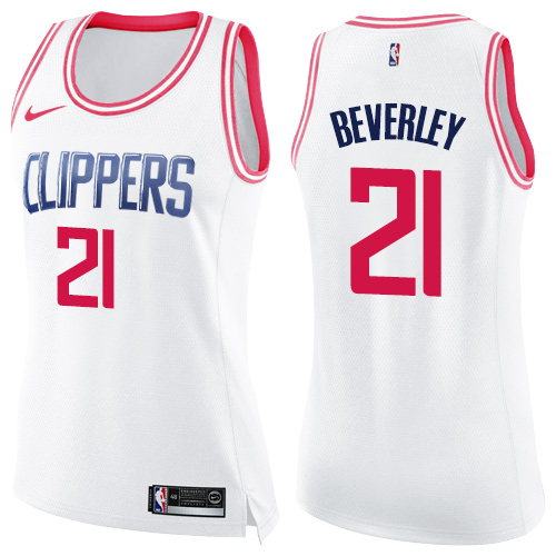Los Angeles Clippers #21 Patrick Beverley White/Pink Womens Swingman Fashion Jersey Womens