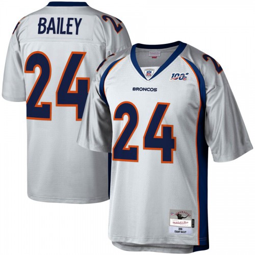 Denver Denver Broncos #24 Champ Bailey Mitchell & Ness 100 Retired Player Platinum Jersey Men's