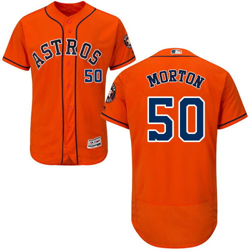 Houston Astros #50 Charlie Morton Orange Flexbase Authentic Collection Stitched Jersey Men's