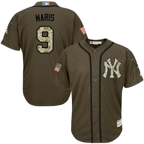 New York Yankees #9 Roger Maris Green Salute to Service Stitched Jersey Men's