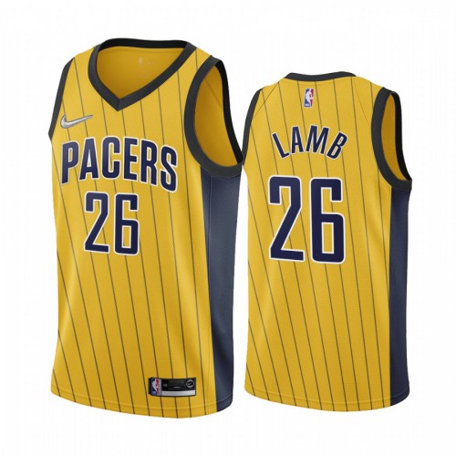 Indiana Indiana Pacers #26 Jeremy Lamb Gold Womens Swingman 2020-21 Earned Edition Jersey Womens