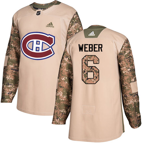 Adidas Montreal Canadiens #6 Shea Weber Camo Authentic 2017 Veterans Day Stitched Youth Jersey Youth