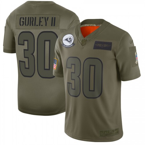Los Angeles Rams #30 Todd Gurley II Camo Men's Stitched Limited 2019 Salute To Service Jersey Men's