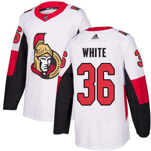 Adidas Ottawa Senators #36 Colin White White Road Authentic Stitched Jersey Men's