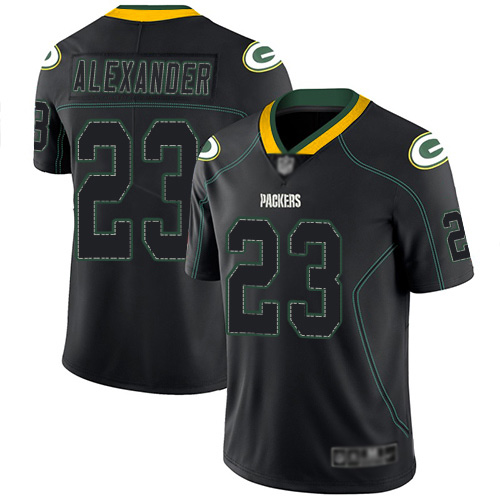 Packers #23 Jaire Alexander Lights Out Black Men's Stitched Limited Rush Jersey