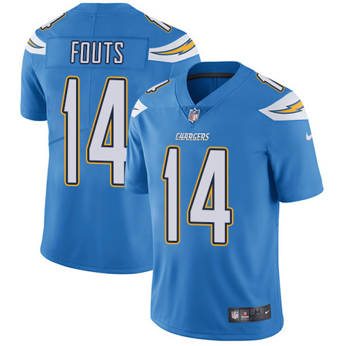 Los Angeles Chargers #14 Dan Fouts Electric Blue Alternate Men's Stitched Vapor Untouchable Limited Jersey Men's