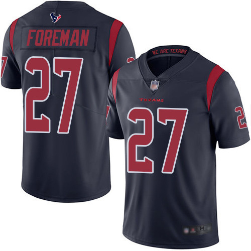 Houston Texans #27 D'Onta Foreman Navy Blue Youth Stitched Limited Rush Jersey Youth