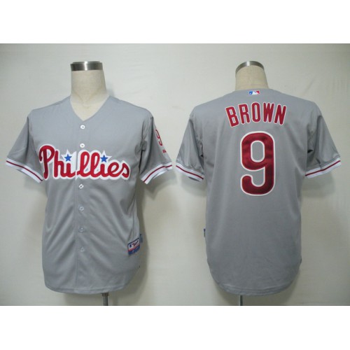Philadelphia Phillies #9 Domonic Brown Grey Cool Base Stitched Jersey Men's
