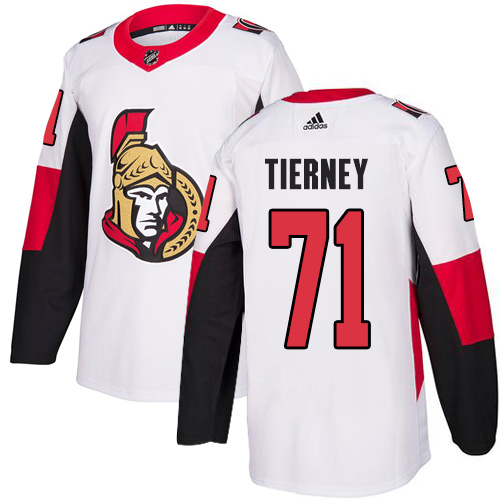 Adidas Ottawa Senators #71 Chris Tierney White Road Authentic Stitched Jersey Men's