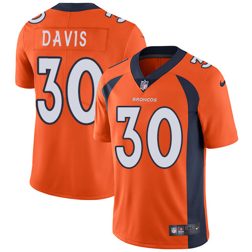 Denver Broncos #30 Terrell Davis Orange Team Color Youth Stitched Vapor Untouchable Limited Jersey Youth
