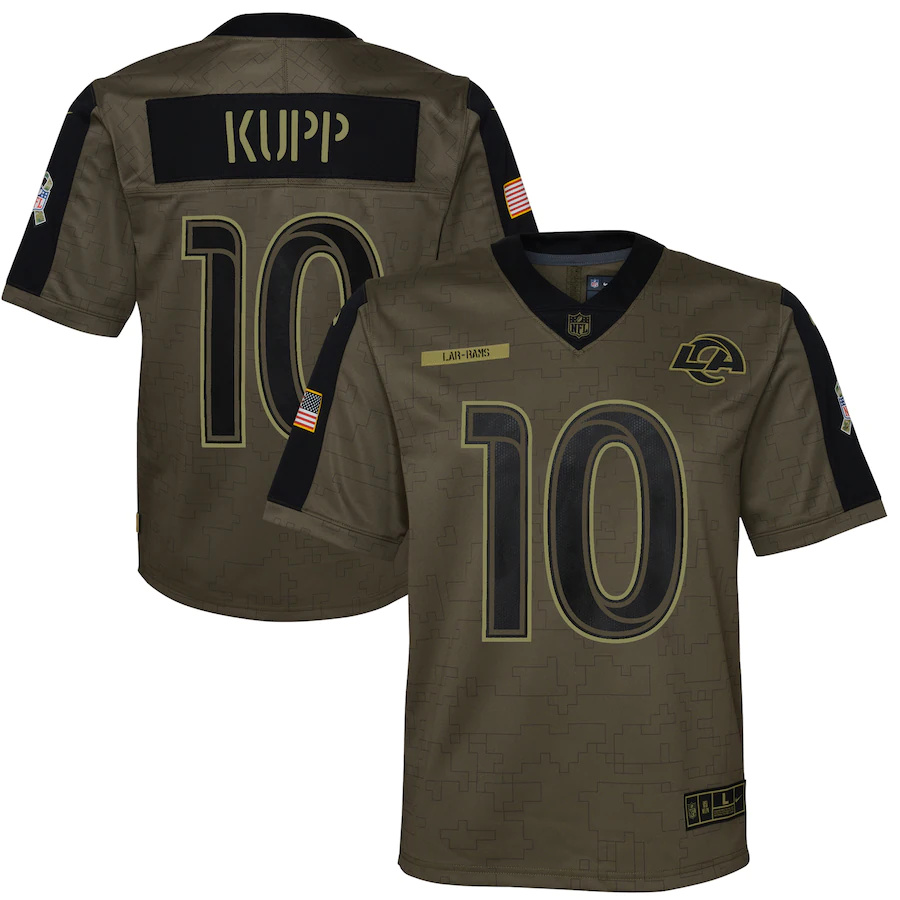 Los Angeles Rams #10 Cooper Kupp Olive Youth 2021 Salute To Service Game Jersey