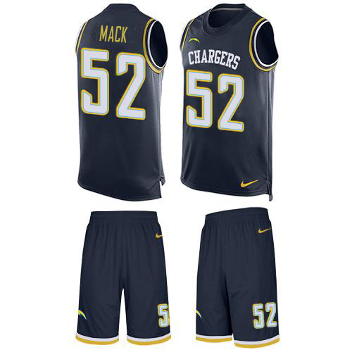 Chargers #52 Khalil Mack Navy Blue Team Color Men's Stitched Limited Tank Top Suit Jersey