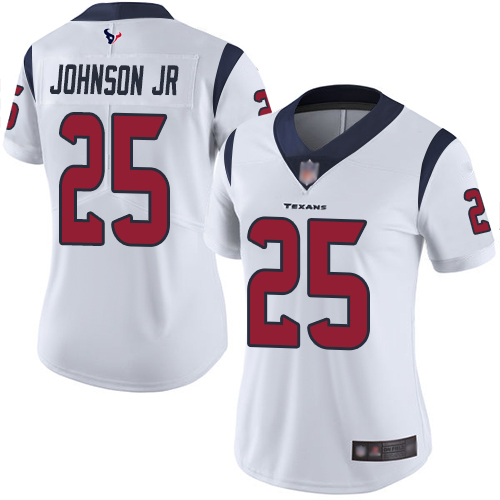 Houston Texans #25 Duke Johnson Jr White Women's Stitched Vapor Untouchable Limited Jersey Womens