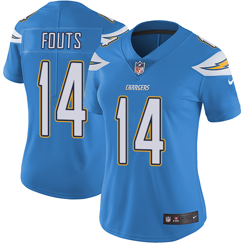 Los Angeles Chargers #14 Dan Fouts Electric Blue Alternate Women's Stitched Vapor Untouchable Limited Jersey Womens